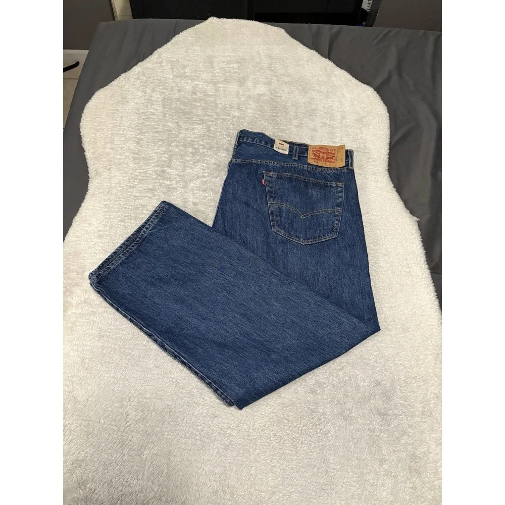 New Levi's 501 Original Straight Button Fly Blue Denim Jeans 48x29 B&T NWT Pants